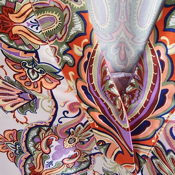 Zara Colourful Paisley Satin Tunic Dress Sz Medium - Picture 4 of 10